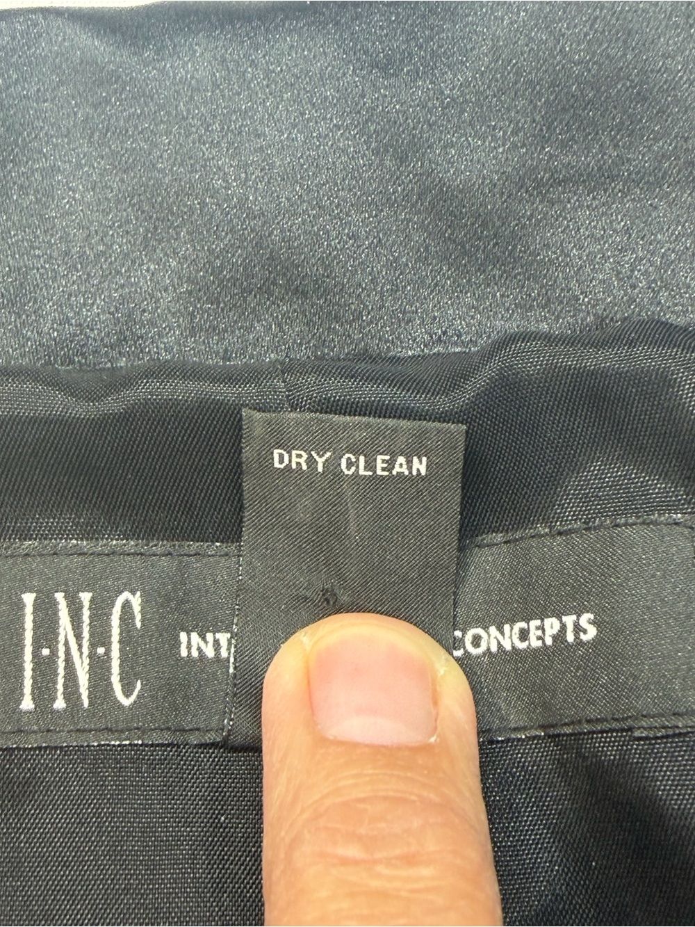 INC International Concepts Black Double-Breasted Cropped Satin Tuxedo Jacket - S - Picture 4 of 6